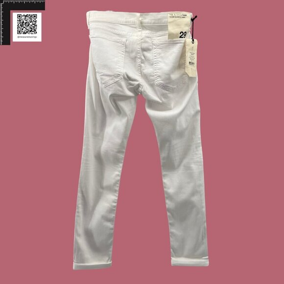 Rag & Bone (29 - NWT] The Dre Boyfriend Skinny Jeans in Aged Bright White - Picture 3 of 13